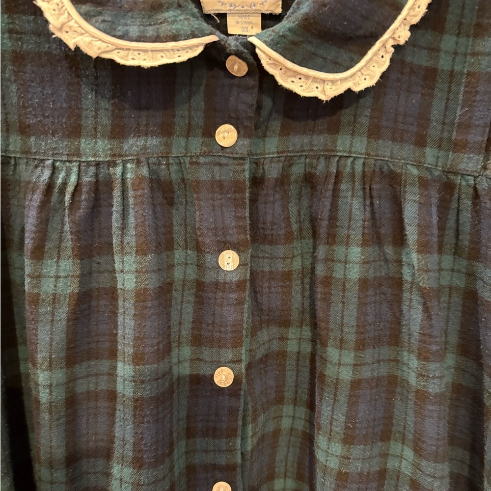 LANZ OF SALZBURG NIGHTGOWN 3X PLAID - Picture 6 of 7